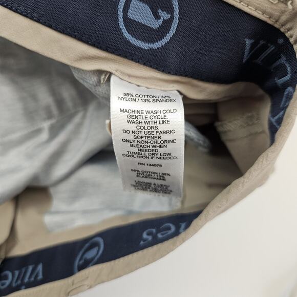 Vineyard Vines On The Go Shorts Mens 38 Stretch Performance Chino Flat Front Tan - Picture 3 of 9
